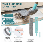 Teleskopska četka za prašinu sa mikrofiber navlakom – Fleksibilni čistač