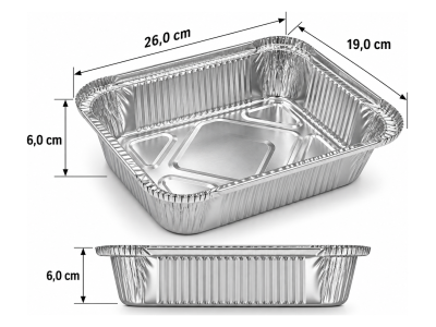 Aluminijumska posuda 26 × 19 cm