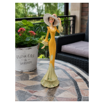 Dekorativna figura Dame sa šeširom – žuta haljina
