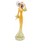 Dekorativna figura Dame sa šeširom – žuta haljina