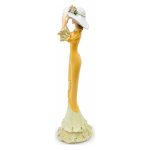 Dekorativna figura Dame sa šeširom – žuta haljina
