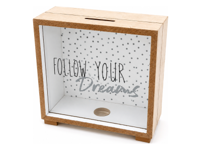 Dekorativna kasa za novac Follow Your Dreams