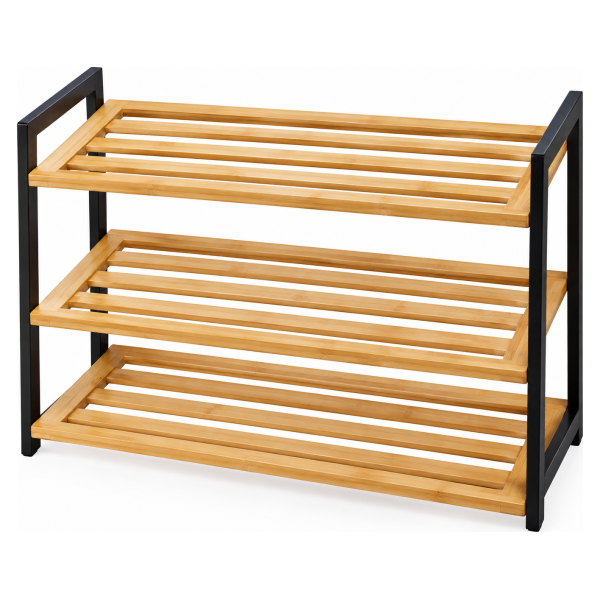 Drvena polica za obuću 3 nivoa 68×25×66 cm