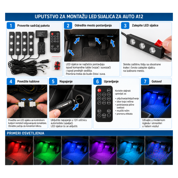LED ambijentalno osvetljenje za auto A12