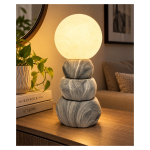 Dekorativna stona lampa sa kuglom – crna, imitacija mermera