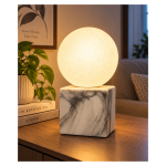 Dekorativna stona lampa sa kuglom  – siva, imitacija mermera