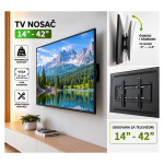 Zidni nosač za TV 14–42 inča 179306 – fiksni, do 25 kg