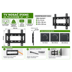 Zidni nosač za TV 14–42 inča 179306 – fiksni, do 25 kg
